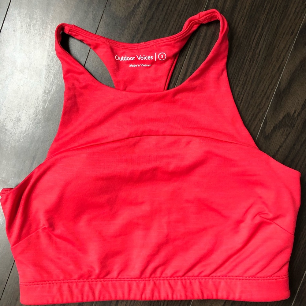 Outdoor Voices Tech Sweat Crop- Cherry Red